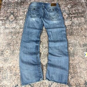 Guess Pasadena Jeans Men's 31x32 Blue Cotton Denim Straight Leg Faded Workwear